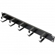 Кабельний організатор 1U з 5 металевими кільцями, чорний