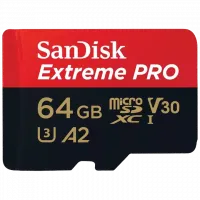 Карта пам'яті SanDisk microSD 64GB C10 UHS-I U3 Extreme Pro V30 + SD