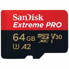 Карта пам'яті SanDisk microSD 64GB C10 UHS-I U3 Extreme Pro V30 + SD