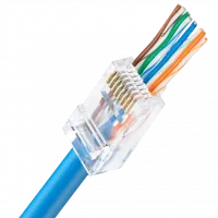 Конектор UTP RJ45 кат. 5e зі наскрізними отворами 100 шт