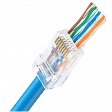 Конектор UTP RJ45 кат. 5e зі наскрізними отворами 100 шт