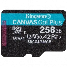 Модуль флеш-пам'яті Kingston 256GB microSDXC Canvas Go Plus Gen4 200MB/s A2 U3 V30 Card + Adapter