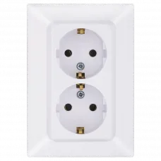 Розетка подвійна з з/к ARAS NE-AD 93-110-85