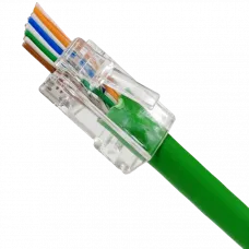 Конектор UTP RJ45 кат. 6 зі наскрізними отворами 100 шт