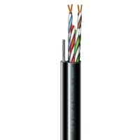 Кабель кручена пара ЗЗКМ (UTP мідь вуличний з тросом) Cat. 5e U/UTP  РЕ steel cord 4x2x24 AWG (k) трос (70910181) бухта 500м.