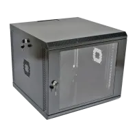 Шафа 19", 600х600х507 мм (Ш*Г*В), акрилове скло, чорна 9U