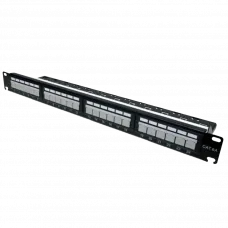 Патч-панель 19" 24xRJ-45 UTP, кат. 6a, із заднім організатором з пластиковими шторками, LW L&W ELECTRONICAL LW-PP74