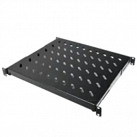 Полиця 4 точки кріплення, перфорована, т.м.1.5мм, чорна 19" 400мм