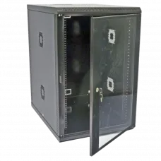 Шафа 600х800х907мм, акрилове скло, чорна 19", 18U