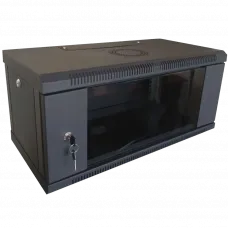 Шафа коммутаційна настінна розбірна чорна Hypernet WMNC-4U-FLAT-AC-BLACK 4U 600x450