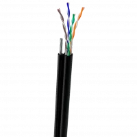 Кабель вуличний з тросом 7*0,5мм cat 5e OK-Net UTP 4*2*0,49+ КППт-ВПбухта 305 м